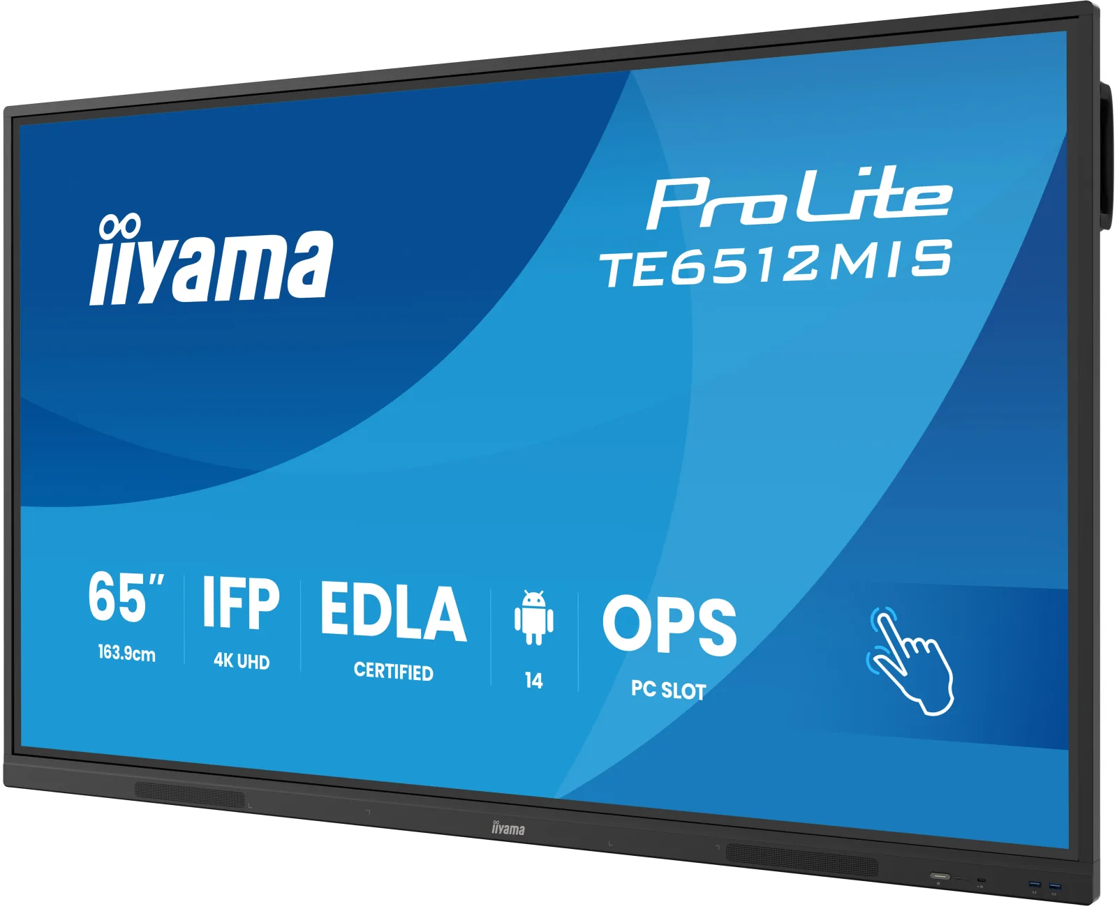 65-Zoll-Touchdisplay in Winkelansicht