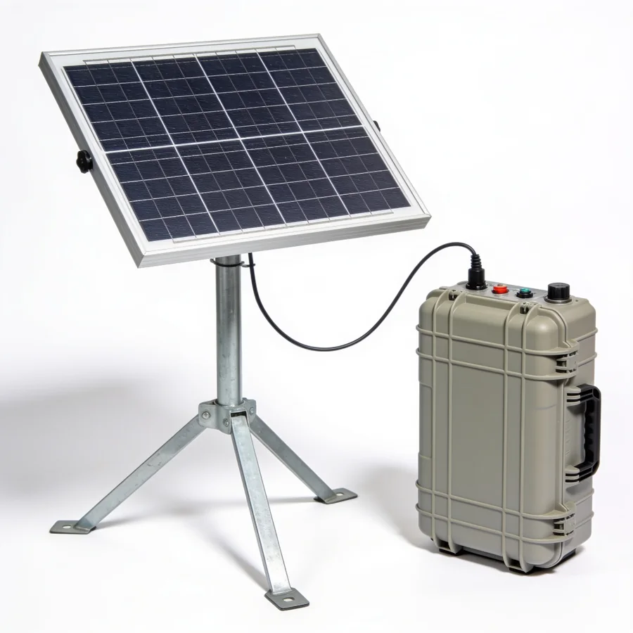 Solarpanel mit Batteriebox